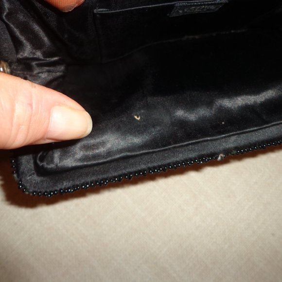 Festival Madrid Beaded Clutch Clasp Closure Black Silver Chain - Picture 7 of 13